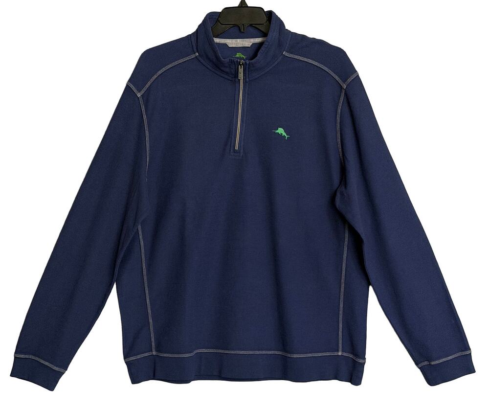Tommy Bahama Half-Zip Men's 2XLB Big & Tall Montego Bay Sweatshirt Navy NWT